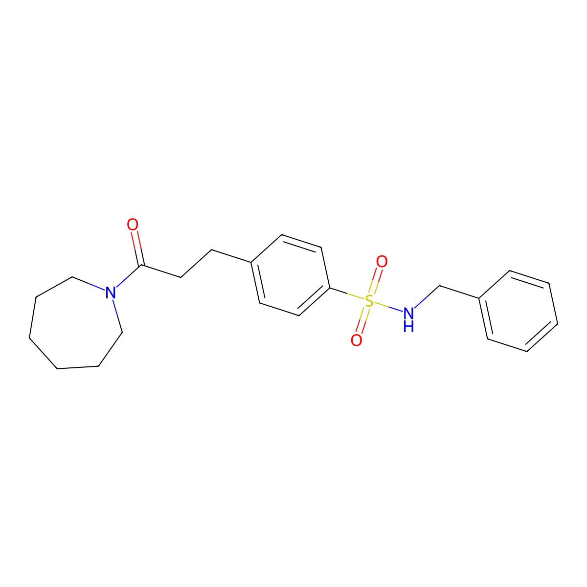 4-[3-(azepan-1-yl)-3-oxopropyl]-N-benzylbenzenesulfonamide molecular structure, CAS 701927-01-7