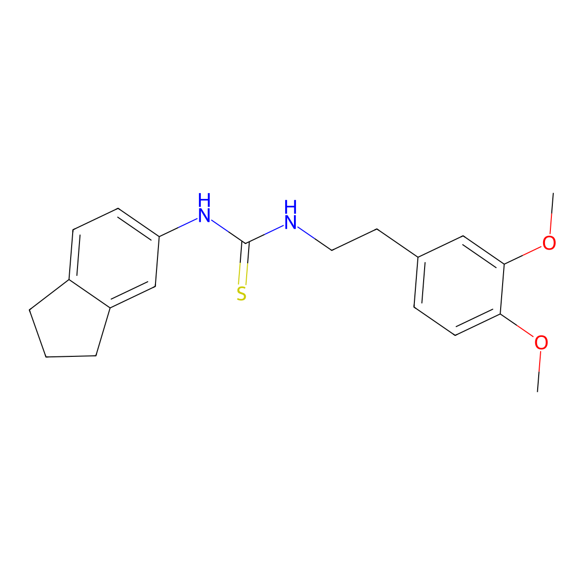 1-(2,3-dihydro-1H-inden-5-yl)-3-[2-(3,4-dimethoxyphenyl)ethyl]thiourea molecular structure, CAS 701927-52-8