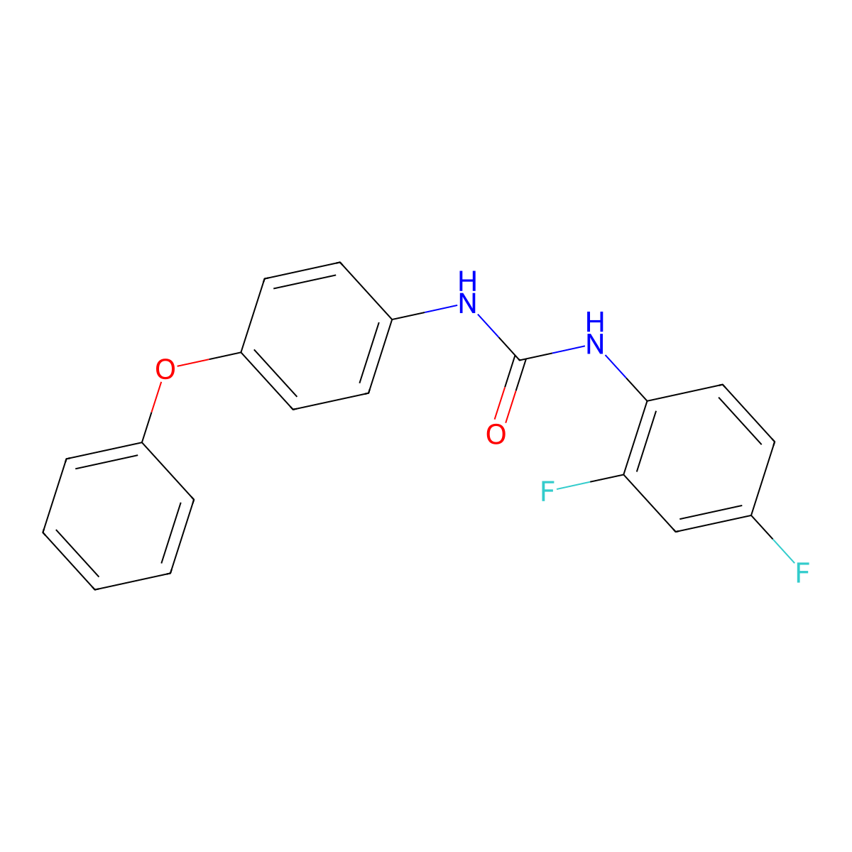 1-(2,4-Difluorophenyl)-3-(4-phenoxyphenyl)urea molecular structure, CAS 701927-64-2