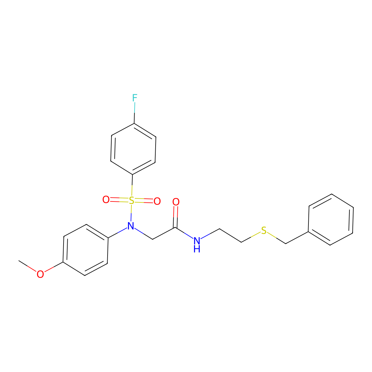N-(2-benzylsulfanylethyl)-2-(N-(4-fluorophenyl)sulfonyl-4-methoxyanilino)acetamide molecular structure, CAS 701927-68-6