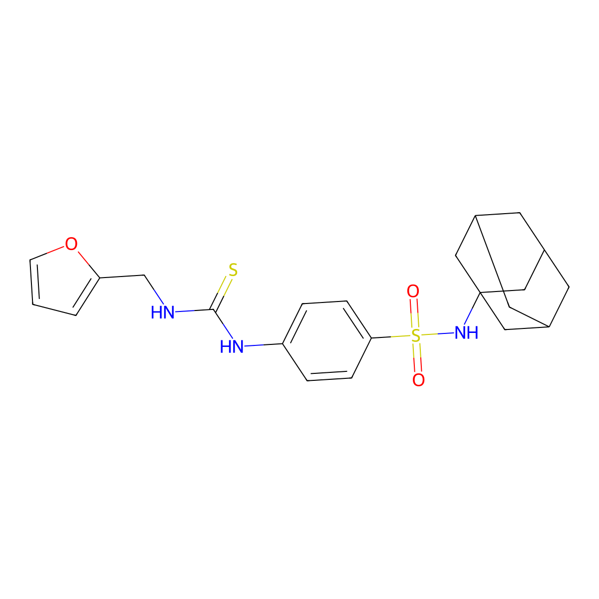 1-[4-(1-Adamantylsulfamoyl)phenyl]-3-(furan-2-ylmethyl)thiourea molecular structure, CAS 701927-80-2