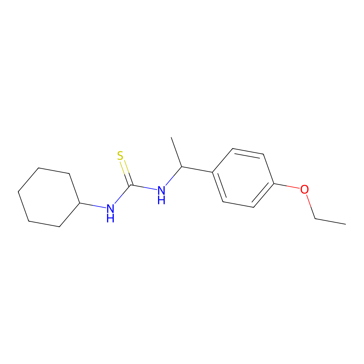 1-Cyclohexyl-3-[1-(4-ethoxyphenyl)ethyl]thiourea molecular structure, CAS 701927-81-3