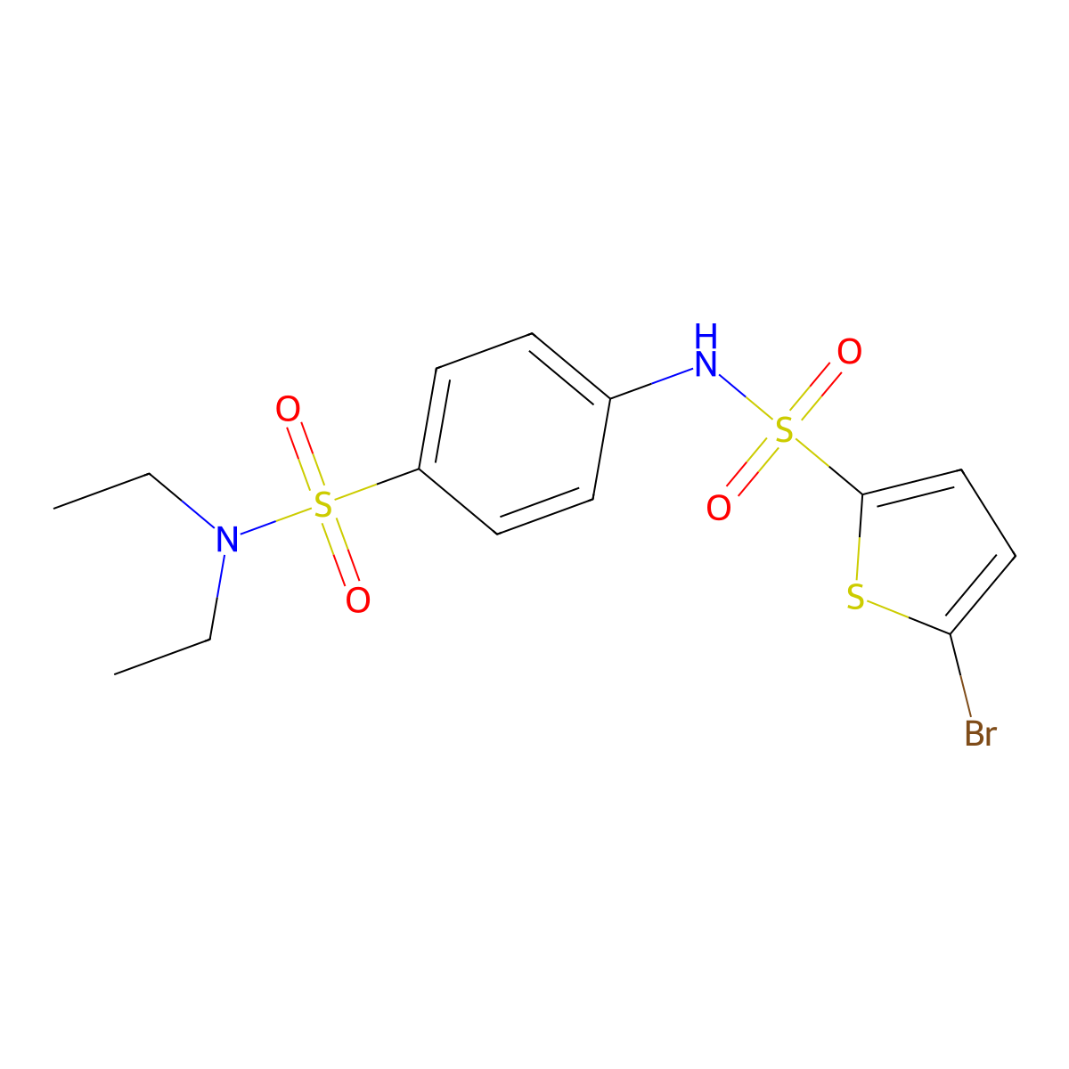 5-bromo-N-[4-(diethylsulfamoyl)phenyl]thiophene-2-sulfonamide molecular structure, CAS 701927-98-2