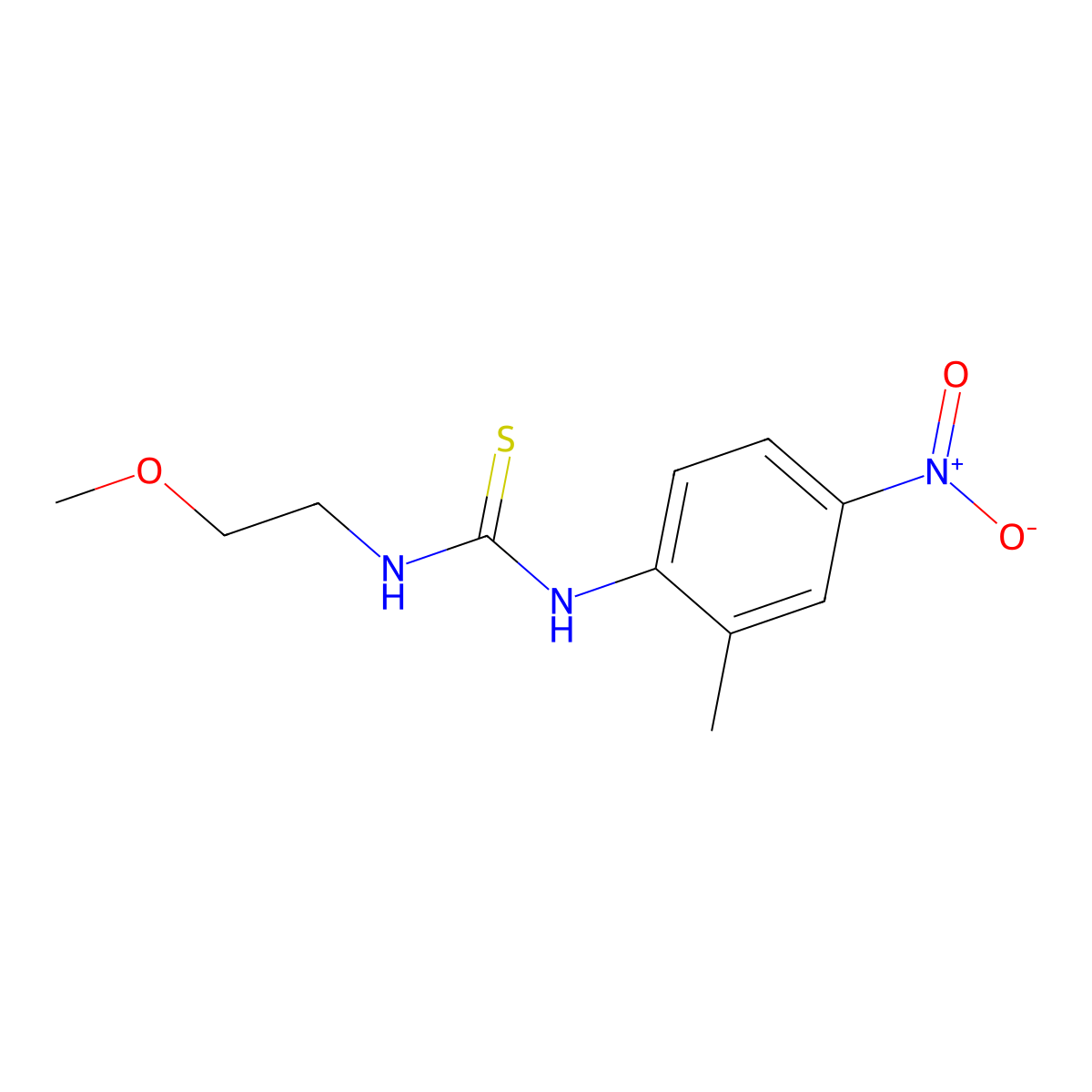 N-(2-Methoxyethyl)-N'-(2-methyl-4-nitrophenyl)thiourea molecular structure, CAS 701929-59-1