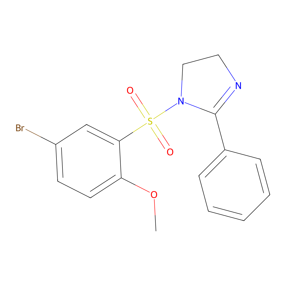 1-(5-Bromo-2-methoxyphenyl)sulfonyl-2-phenyl-4,5-dihydroimidazole molecular structure, CAS 701929-62-6