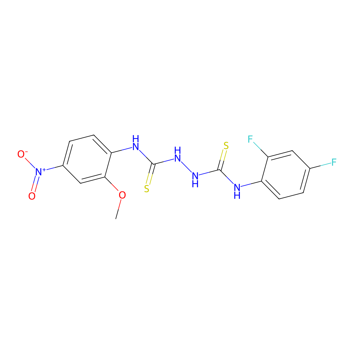 1-(2,4-Difluorophenyl)-3-[(2-methoxy-4-nitrophenyl)carbamothioylamino]thiourea molecular structure, CAS 701929-76-2