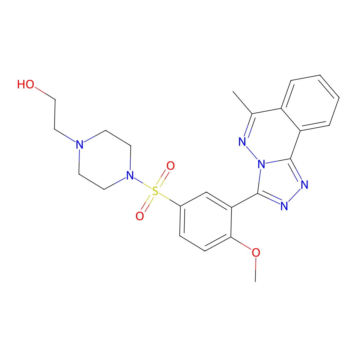2-[4-[4-Methoxy-3-(6-methyl-[1,2,4]triazolo[3,4-a]phthalazin-3-yl)phenyl]sulfonylpiperazin-1-yl]ethanol molecular structure, CAS 701929-86-4
