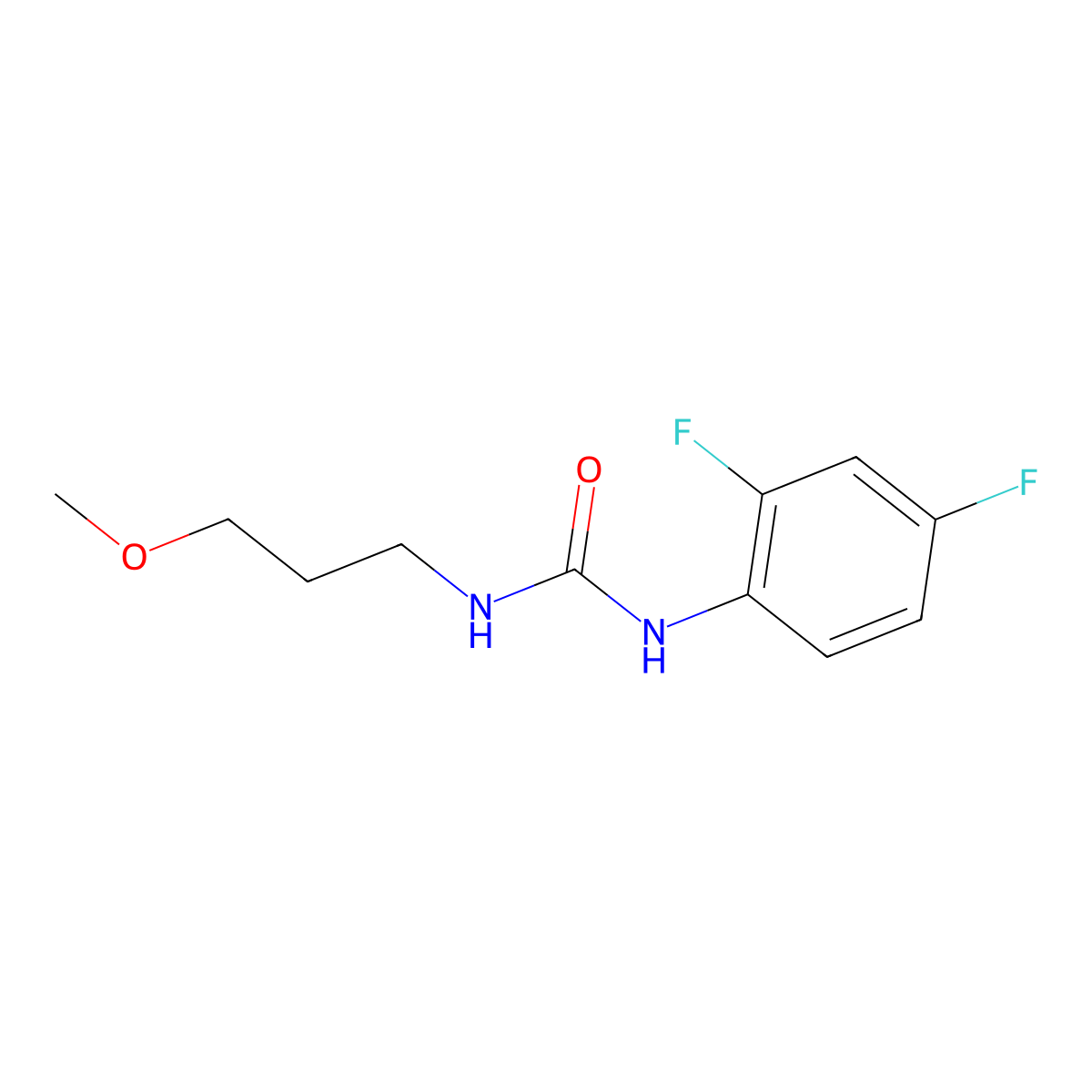 1-(2,4-Difluorophenyl)-3-(3-methoxypropyl)urea molecular structure, CAS 701929-87-5