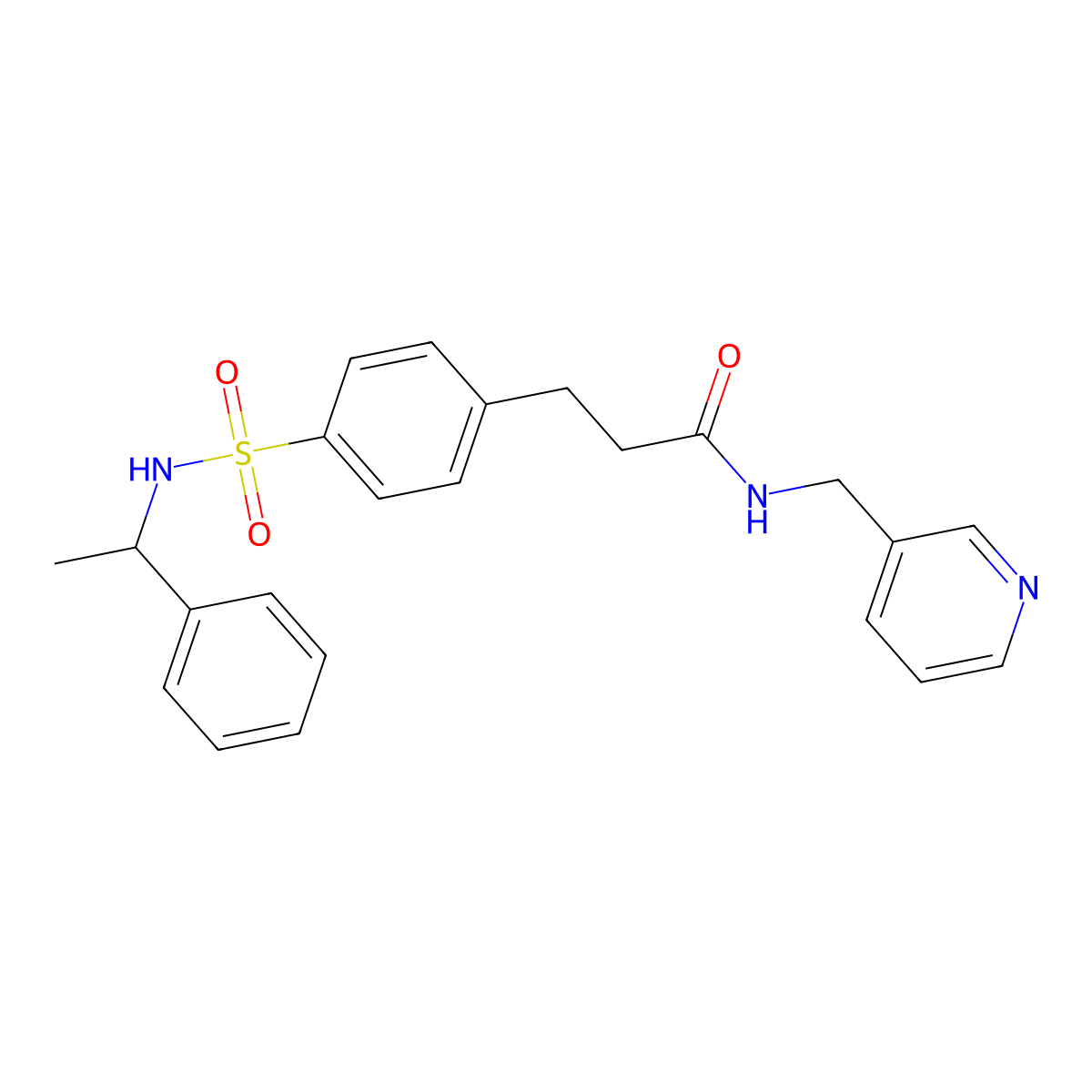 3-(4-{[(1-phenylethyl)amino]sulfonyl}phenyl)-N-(3-pyridinylmethyl)propanamide molecular structure, CAS 701929-94-4