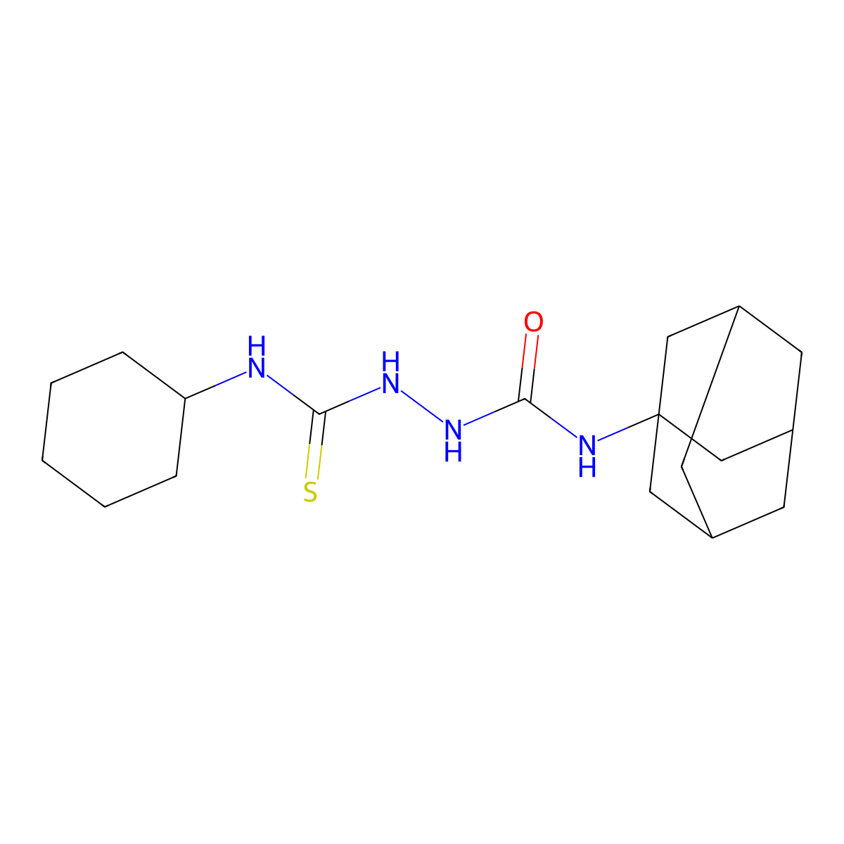 1-(1-Adamantyl)-3-(cyclohexylcarbamothioylamino)urea molecular structure, CAS 701930-19-0