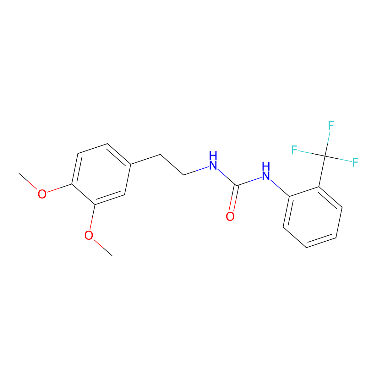 1-[2-(3,4-Dimethoxyphenyl)ethyl]-3-[2-(trifluoromethyl)phenyl]urea molecular structure, CAS 701930-44-1