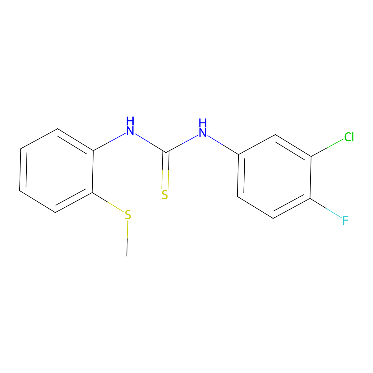 1-(3-Chloro-4-fluorophenyl)-3-(2-methylsulfanylphenyl)thiourea molecular structure, CAS 701930-46-3