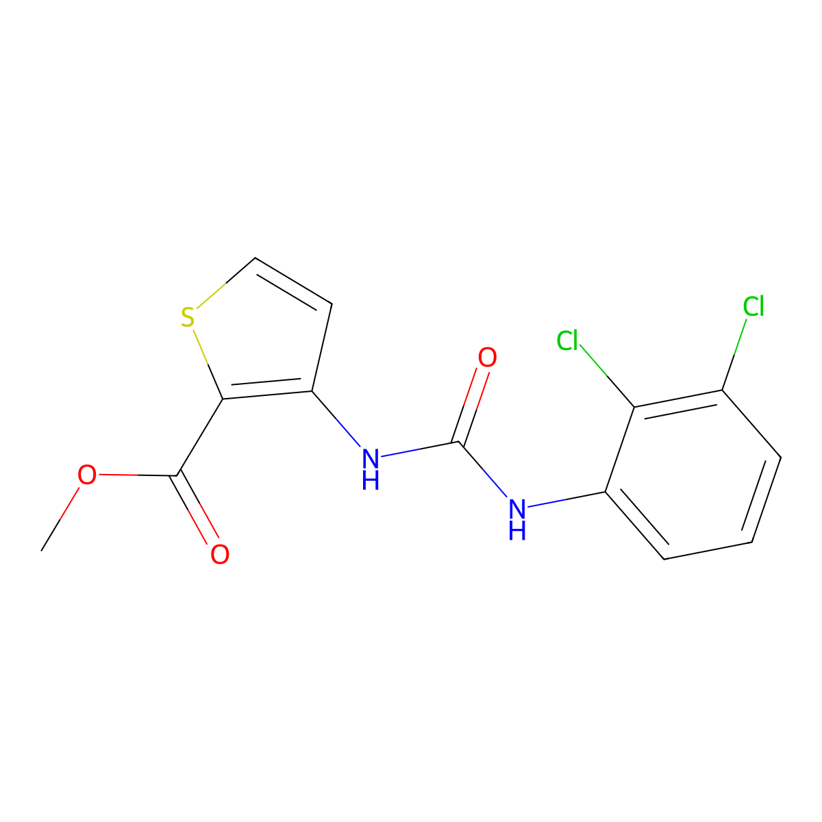 Methyl 3-{[(2,3-dichloroanilino)carbonyl]amino}-2-thiophenecarboxylate molecular structure, CAS 701930-52-1