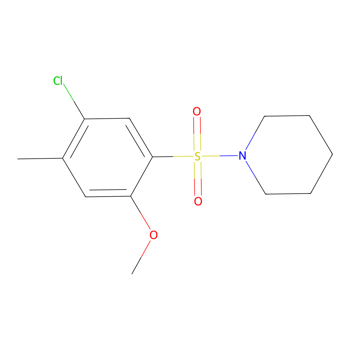 1-(5-Chloro-2-methoxy-4-methylphenyl)sulfonylpiperidine molecular structure, CAS 701930-62-3