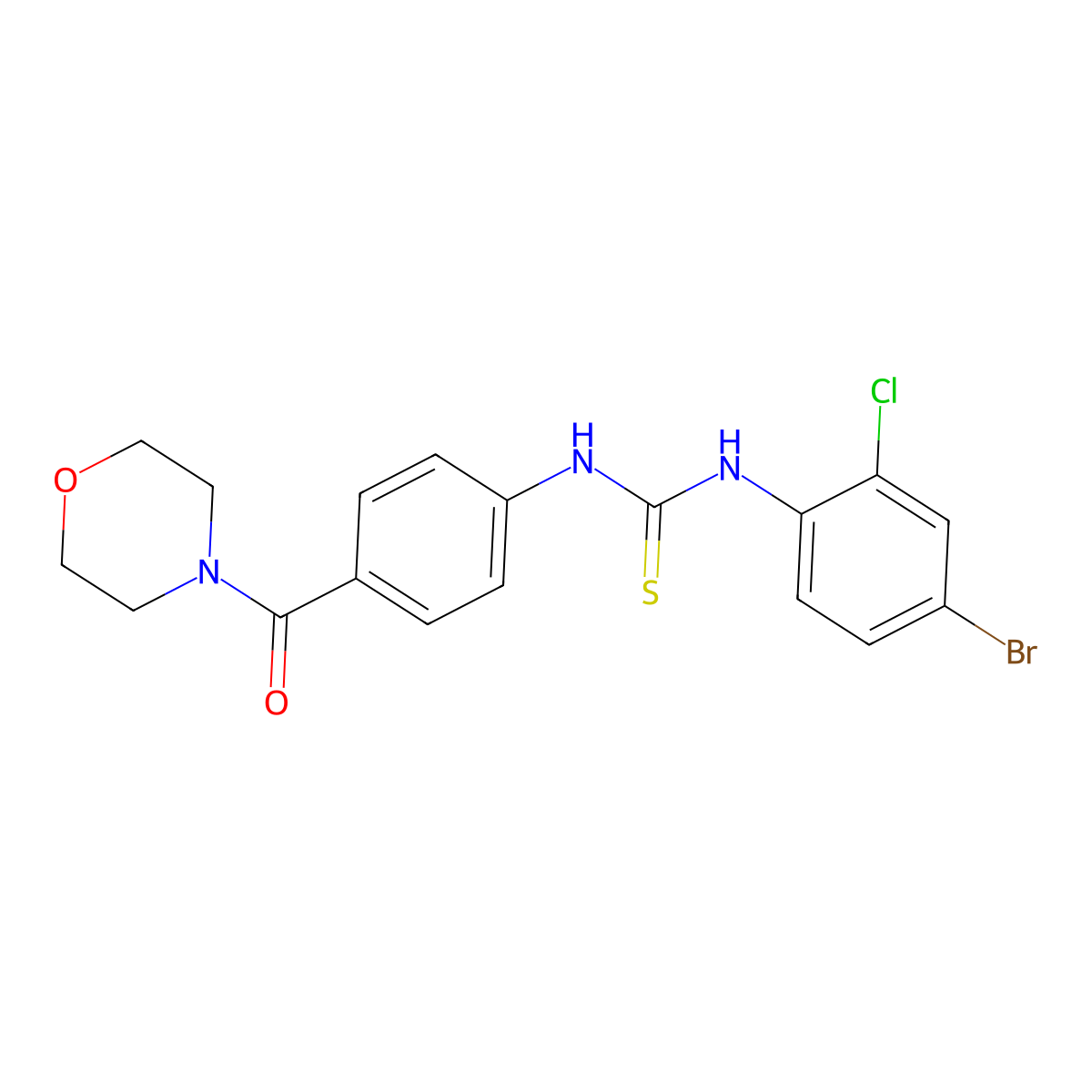 1-(4-Bromo-2-chlorophenyl)-3-[4-(morpholine-4-carbonyl)phenyl]thiourea molecular structure, CAS 701930-65-6