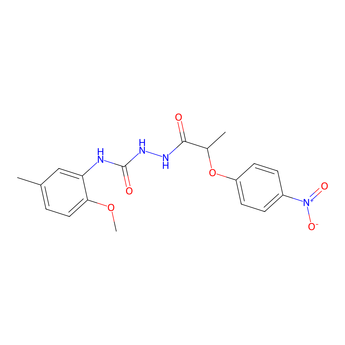 1-(2-Methoxy-5-methylphenyl)-3-[2-(4-nitrophenoxy)propanoylamino]urea molecular structure, CAS 701930-69-0