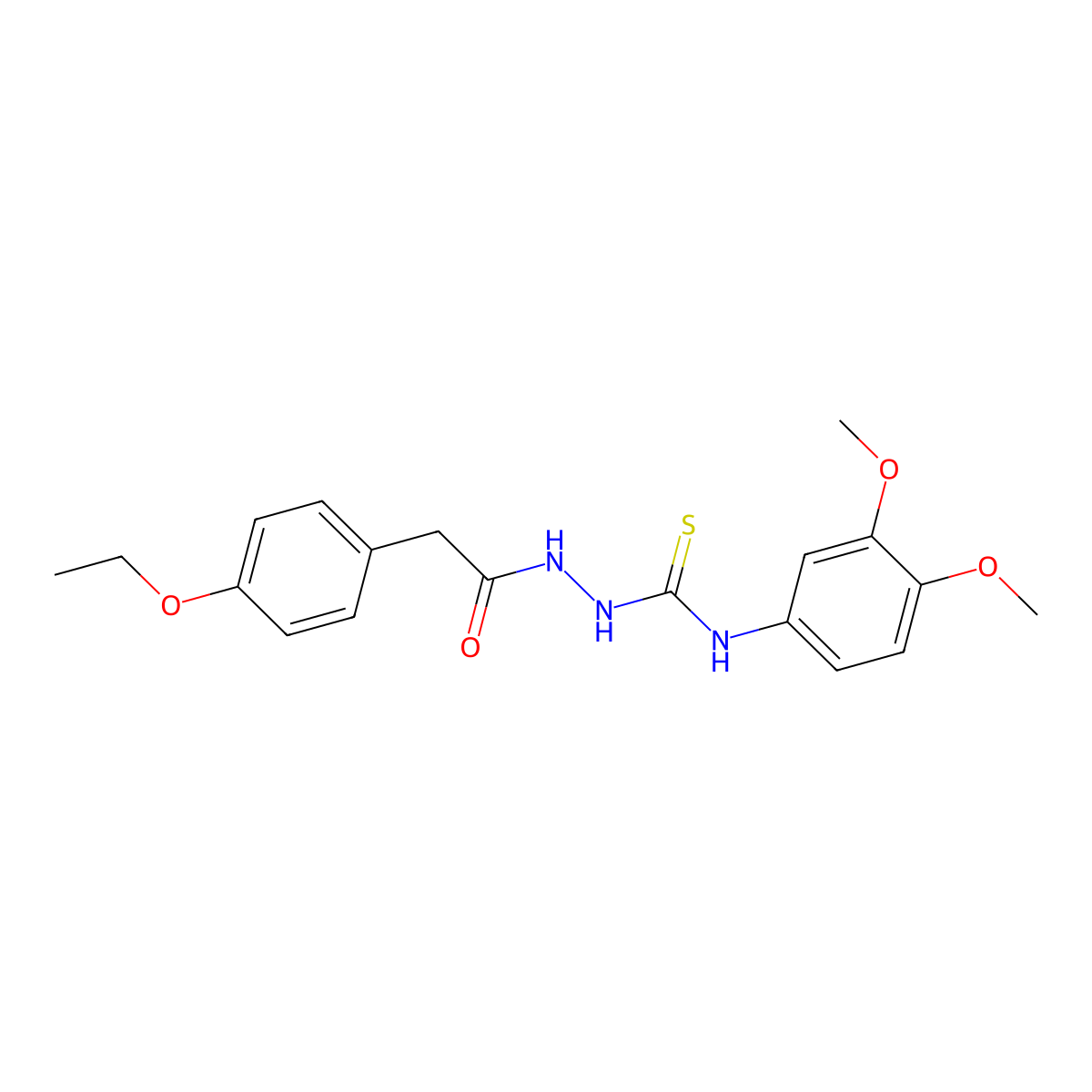1-(3,4-Dimethoxyphenyl)-3-[[2-(4-ethoxyphenyl)-1-oxoethyl]amino]thiourea molecular structure, CAS 701930-71-4