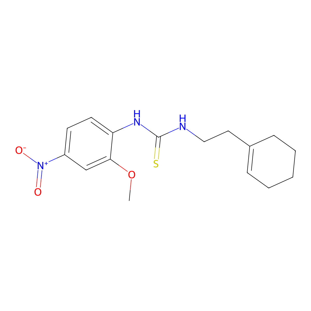 1-[2-(Cyclohexen-1-yl)ethyl]-3-(2-methoxy-4-nitrophenyl)thiourea molecular structure, CAS 701930-77-0