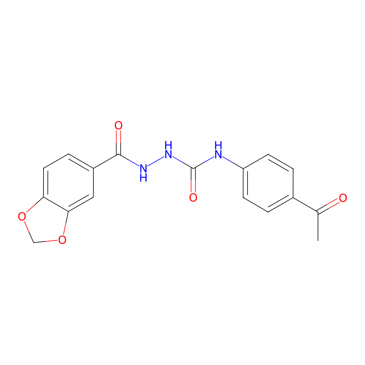 1-(4-Acetylphenyl)-3-(1,3-benzodioxole-5-carbonylamino)urea molecular structure, CAS 701930-81-6