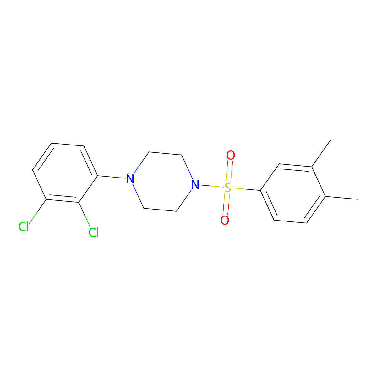1-(2,3-Dichlorophenyl)-4-(3,4-dimethylbenzenesulfonyl)piperazine molecular structure, CAS 701930-98-5