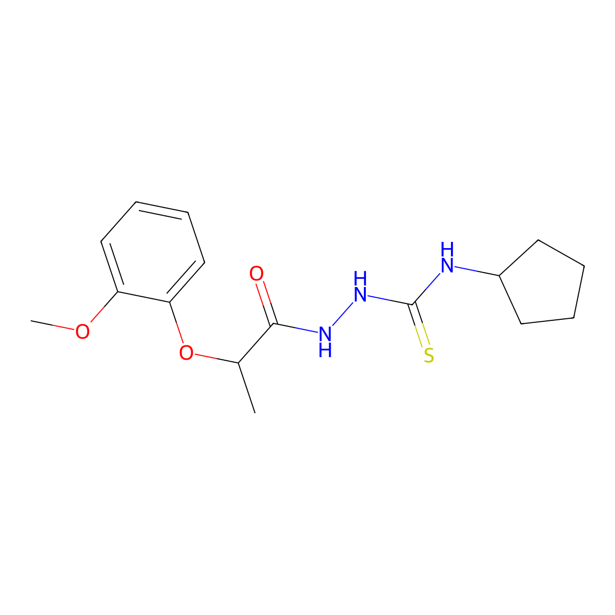 N-cyclopentyl-2-[2-(2-methoxyphenoxy)propanoyl]hydrazinecarbothioamide molecular structure, CAS 701931-17-1