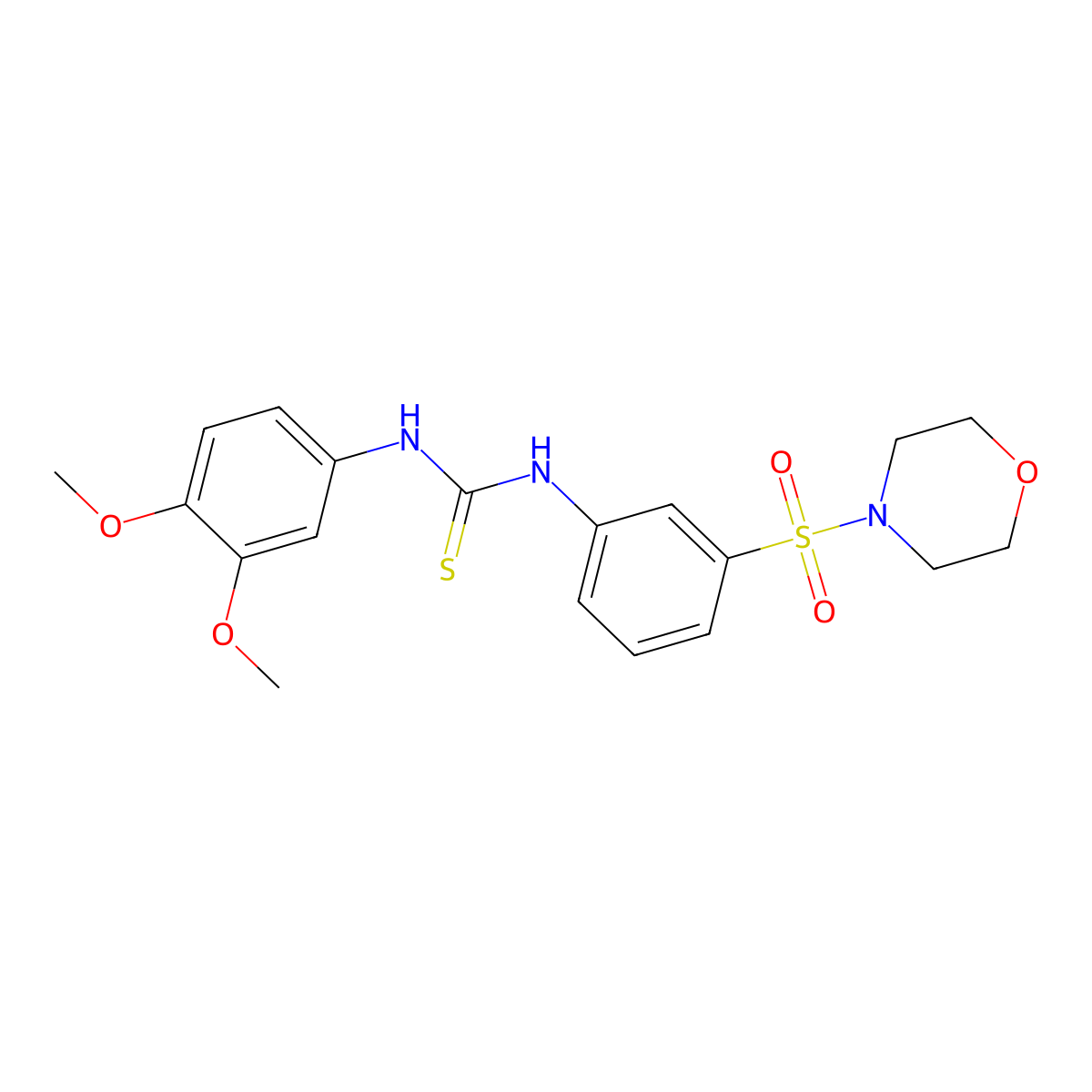 1-(3,4-Dimethoxyphenyl)-3-(3-morpholin-4-ylsulfonylphenyl)thiourea molecular structure, CAS 701931-25-1
