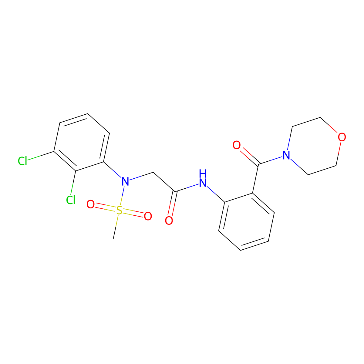 2-(2,3-dichloro-N-methylsulfonylanilino)-N-[2-(morpholine-4-carbonyl)phenyl]acetamide molecular structure, CAS 701931-32-0