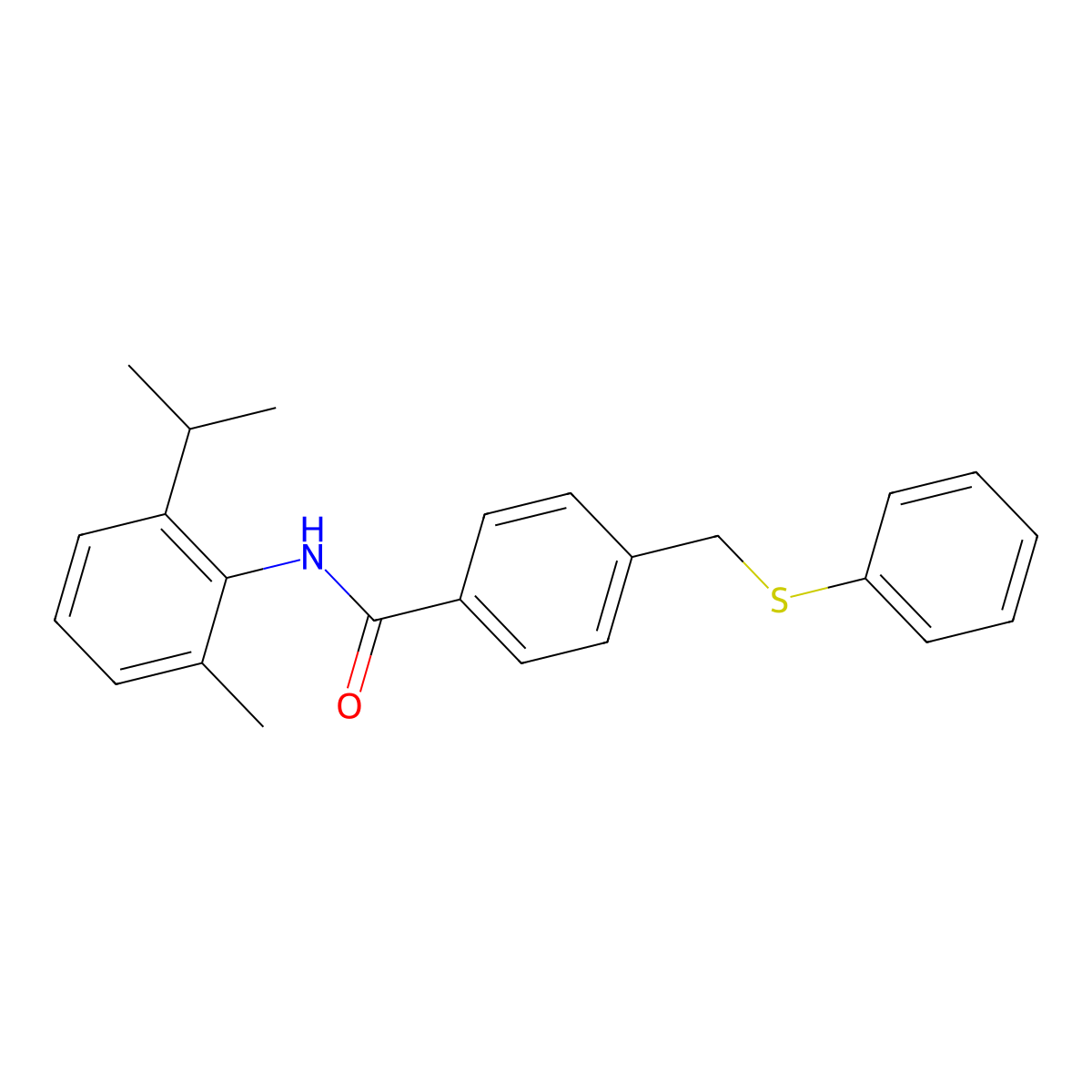 N-(2-methyl-6-propan-2-ylphenyl)-4-(phenylsulfanylmethyl)benzamide molecular structure, CAS 701931-45-5