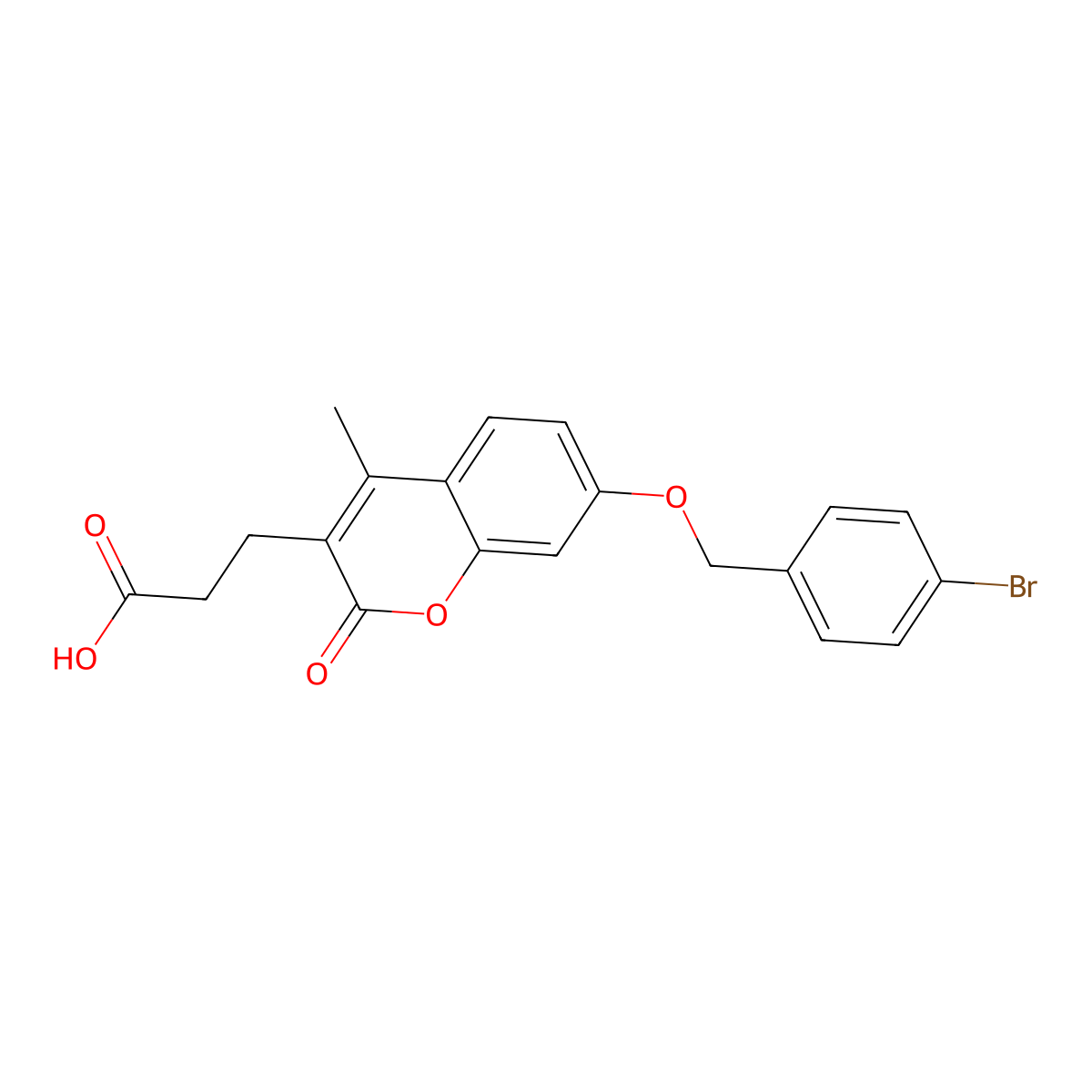 3-[7-[(4-Bromophenyl)methoxy]-4-methyl-2-oxochromen-3-yl]propanoic acid molecular structure, CAS 701931-55-7