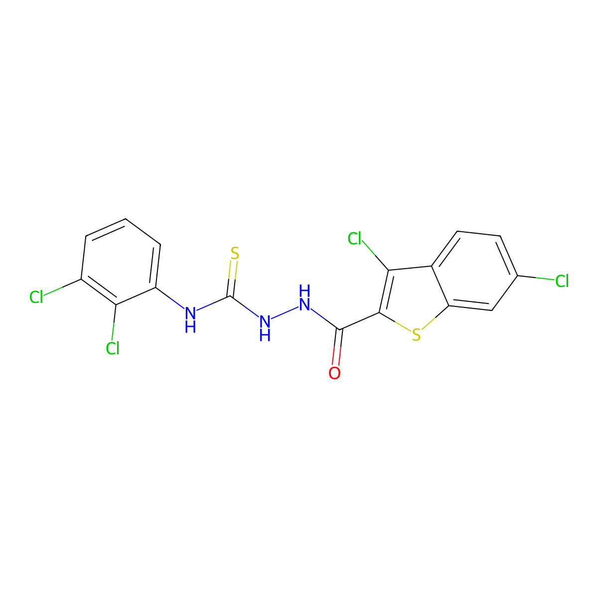 1-[(3,6-Dichloro-1-benzothiophene-2-carbonyl)amino]-3-(2,3-dichlorophenyl)thiourea molecular structure, CAS 701931-84-2