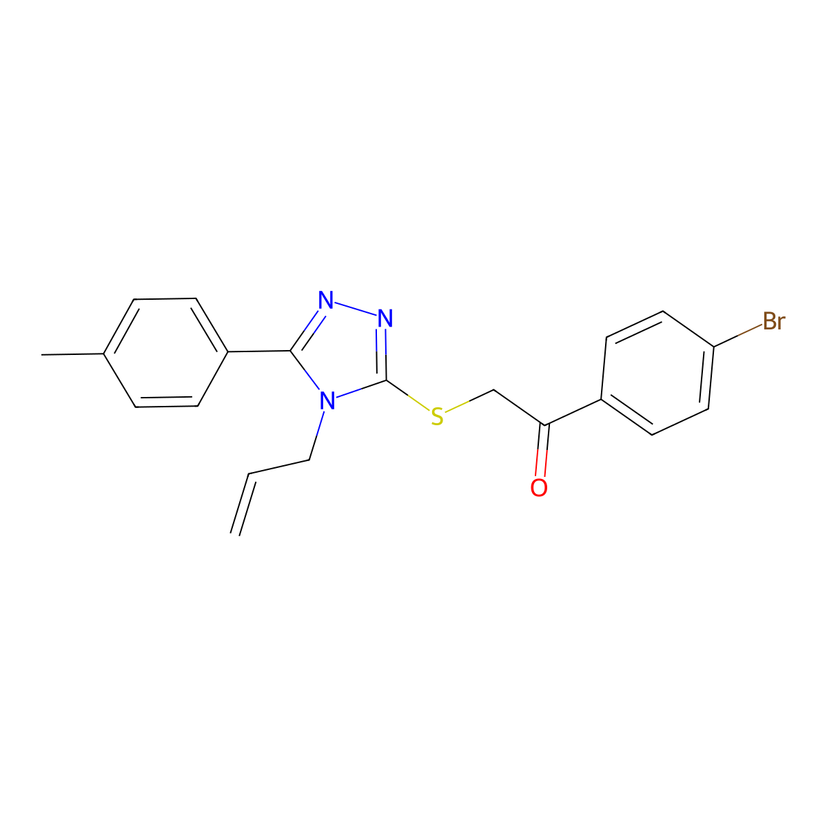 1-(4-Bromophenyl)-2-[[5-(4-methylphenyl)-4-prop-2-enyl-1,2,4-triazol-3-yl]sulfanyl]ethanone molecular structure, CAS 701931-86-4