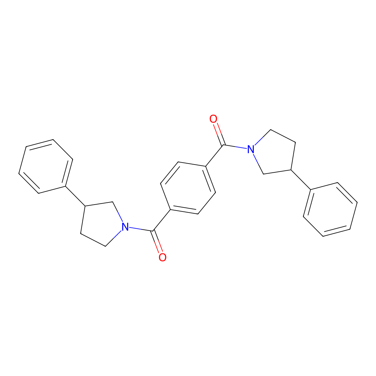 [4-(3-Phenylpyrrolidine-1-carbonyl)phenyl]-(3-phenylpyrrolidin-1-yl)methanone molecular structure, CAS 701932-04-9