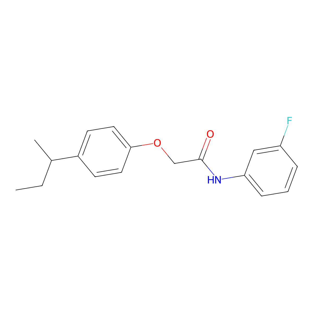 2-(4-sec-butylphenoxy)-N-(3-fluorophenyl)acetamide molecular structure, CAS 701932-22-1
