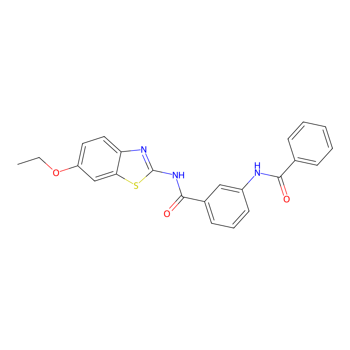 3-benzamido-N-(6-ethoxy-1,3-benzothiazol-2-yl)benzamide molecular structure, CAS 701932-42-5