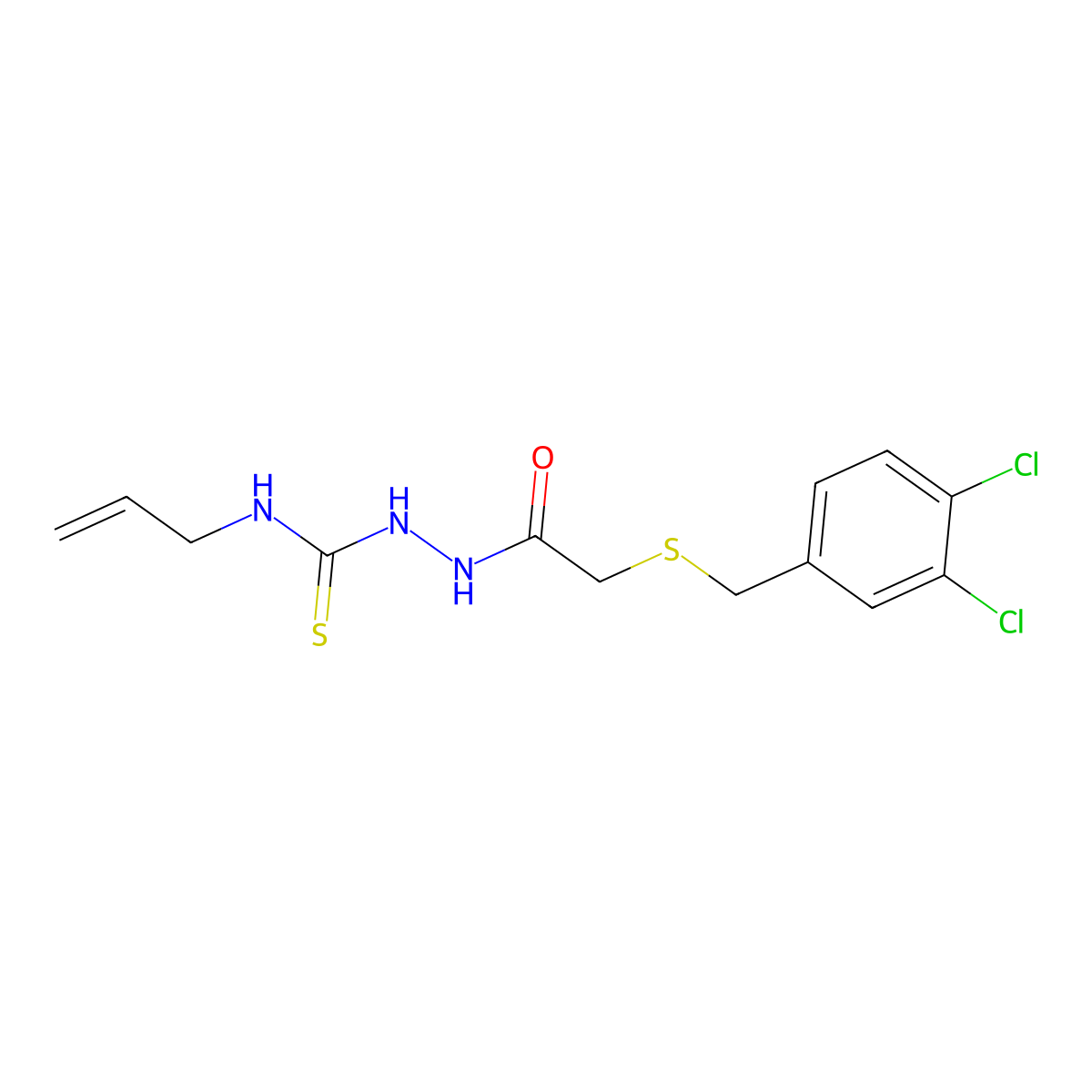 1-[[2-[(3,4-Dichlorophenyl)methylsulfanyl]acetyl]amino]-3-prop-2-enylthiourea molecular structure, CAS 701932-44-7