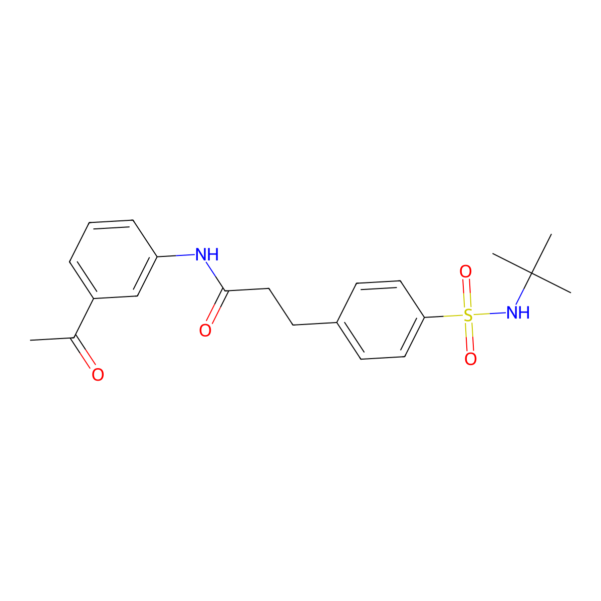 N-(3-acetylphenyl)-3-[4-(tert-butylsulfamoyl)phenyl]propanamide molecular structure, CAS 701932-58-3