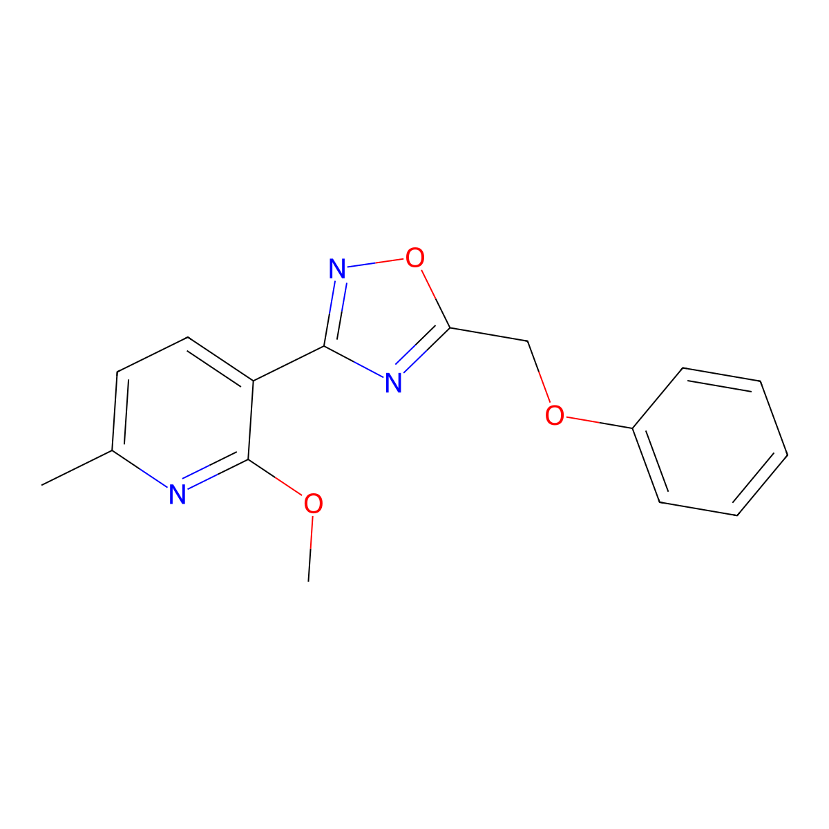 3-(2-Methoxy-6-methylpyridin-3-yl)-5-(phenoxymethyl)-1,2,4-oxadiazole molecular structure, CAS 701932-59-4