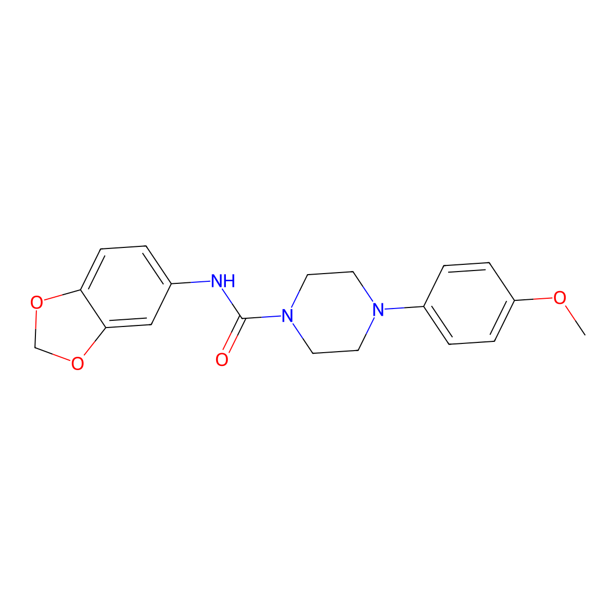 N-(1,3-benzodioxol-5-yl)-4-(4-methoxyphenyl)piperazine-1-carboxamide molecular structure, CAS 701932-79-8