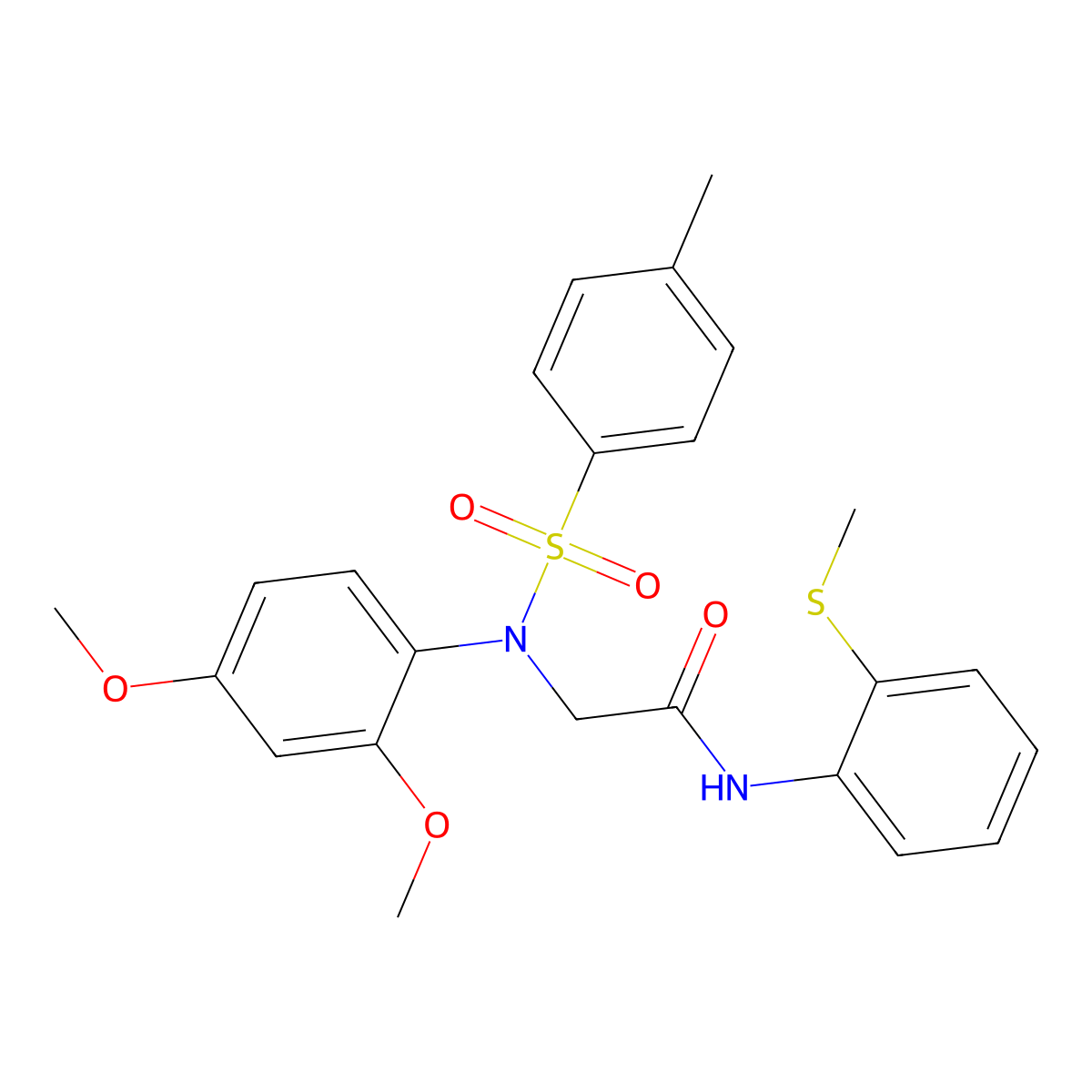 2-(2,4-dimethoxy-N-(4-methylphenyl)sulfonylanilino)-N-(2-methylsulfanylphenyl)acetamide molecular structure, CAS 701933-06-4