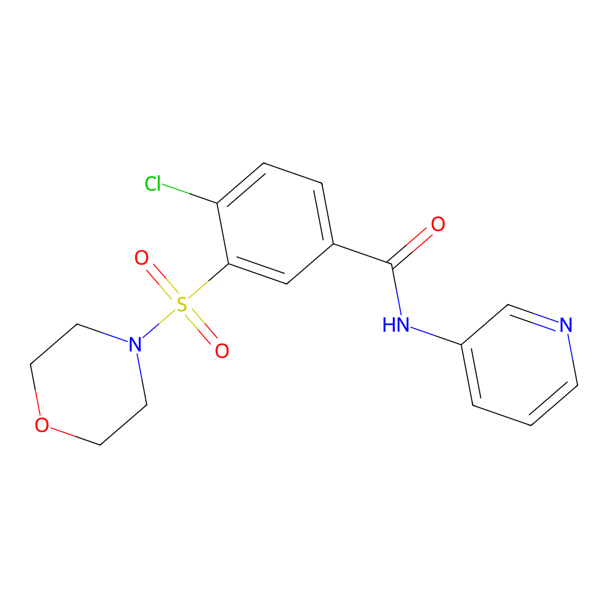 4-Chloro-3-(morpholine-4-sulfonyl)-N-pyridin-3-yl-benzamide molecular structure, CAS 701933-20-2