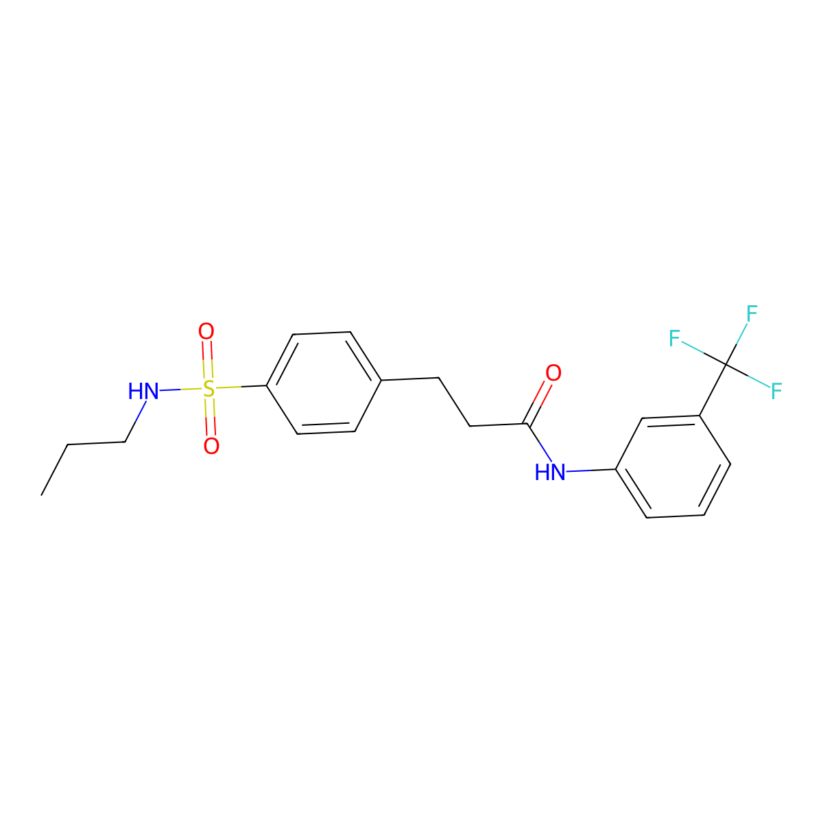 3-[4-(propylsulfamoyl)phenyl]-N-[3-(trifluoromethyl)phenyl]propanamide molecular structure, CAS 701933-37-1