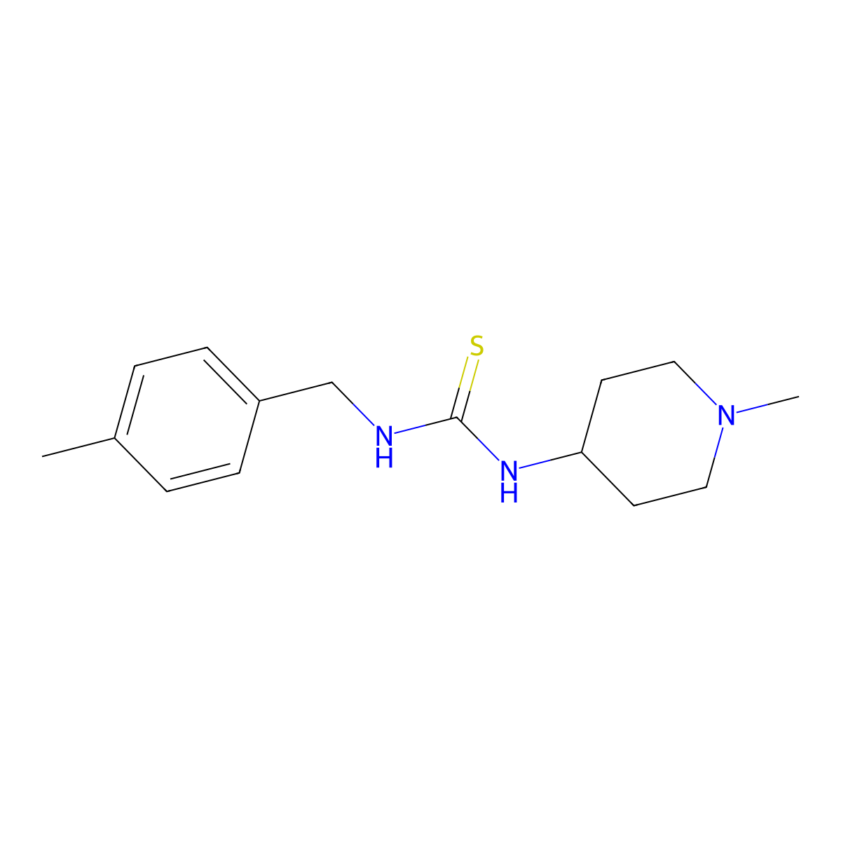 1-[(4-Methylphenyl)methyl]-3-(1-methylpiperidin-4-yl)thiourea molecular structure, CAS 701933-43-9