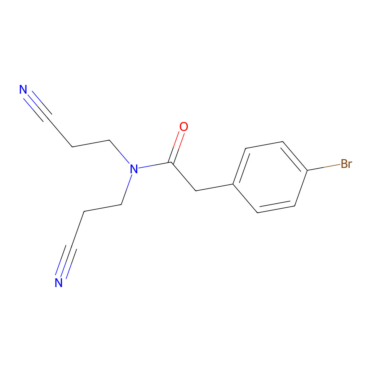 2-(4-bromophenyl)-N,N-bis(2-cyanoethyl)acetamide molecular structure, CAS 701933-49-5