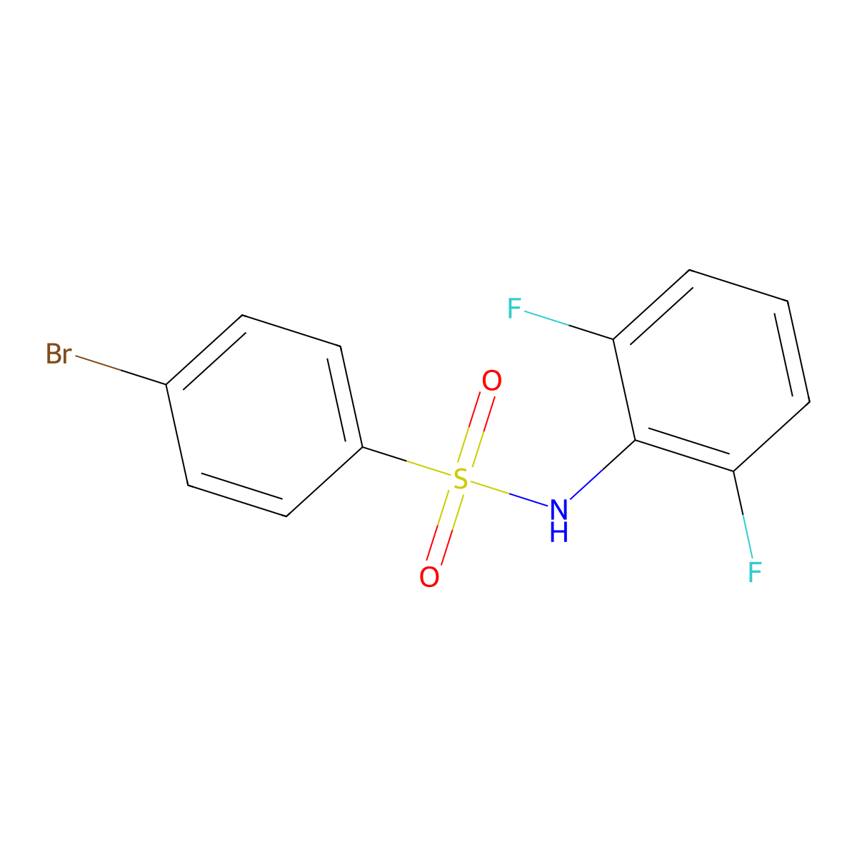 4-bromo-N-(2,6-difluorophenyl)benzenesulfonamide molecular structure, CAS 701933-54-2