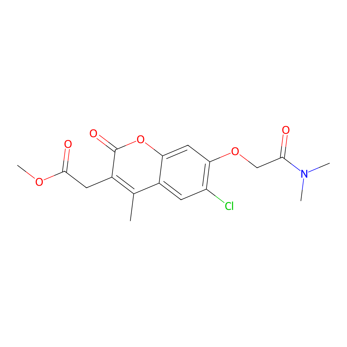 methyl {6-chloro-7-[2-(dimethylamino)-2-oxoethoxy]-4-methyl-2-oxo-2H-chromen-3-yl}acetate molecular structure, CAS 701933-66-6