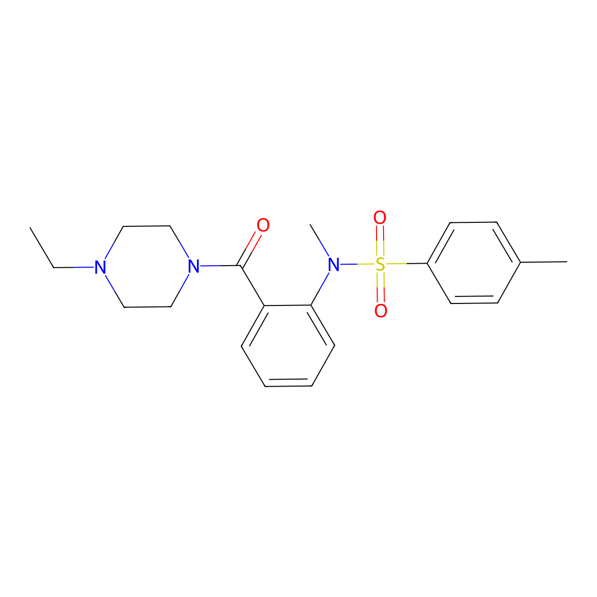 N-[2-(4-ethylpiperazine-1-carbonyl)phenyl]-N,4-dimethylbenzenesulfonamide molecular structure, CAS 701933-81-5