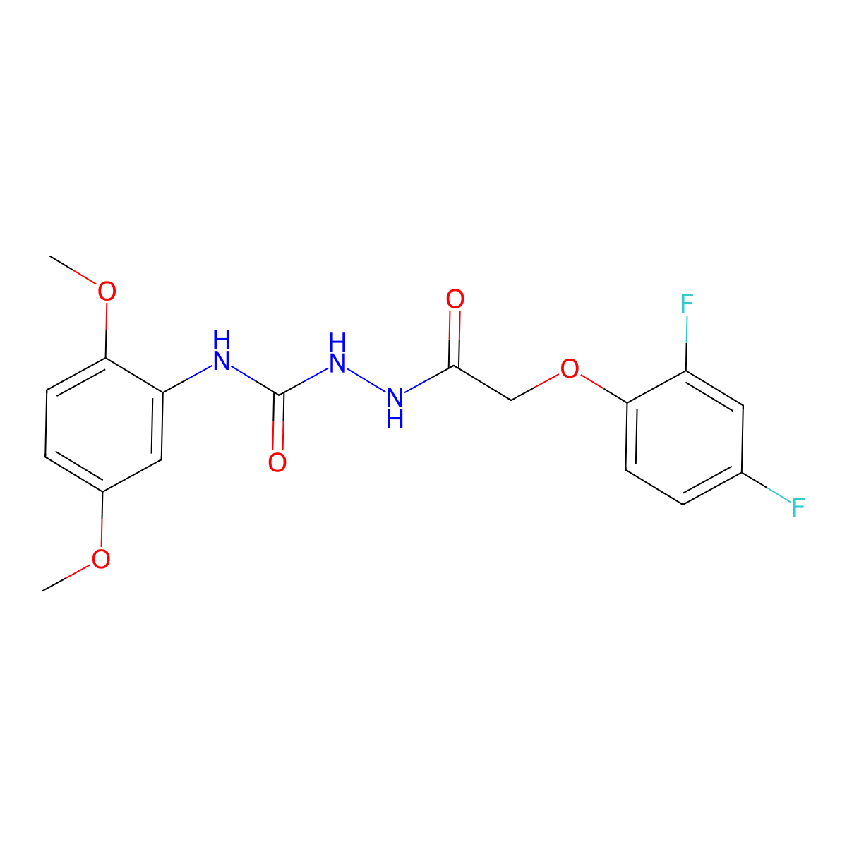 1-[[2-(2,4-Difluorophenoxy)acetyl]amino]-3-(2,5-dimethoxyphenyl)urea molecular structure, CAS 701933-96-2