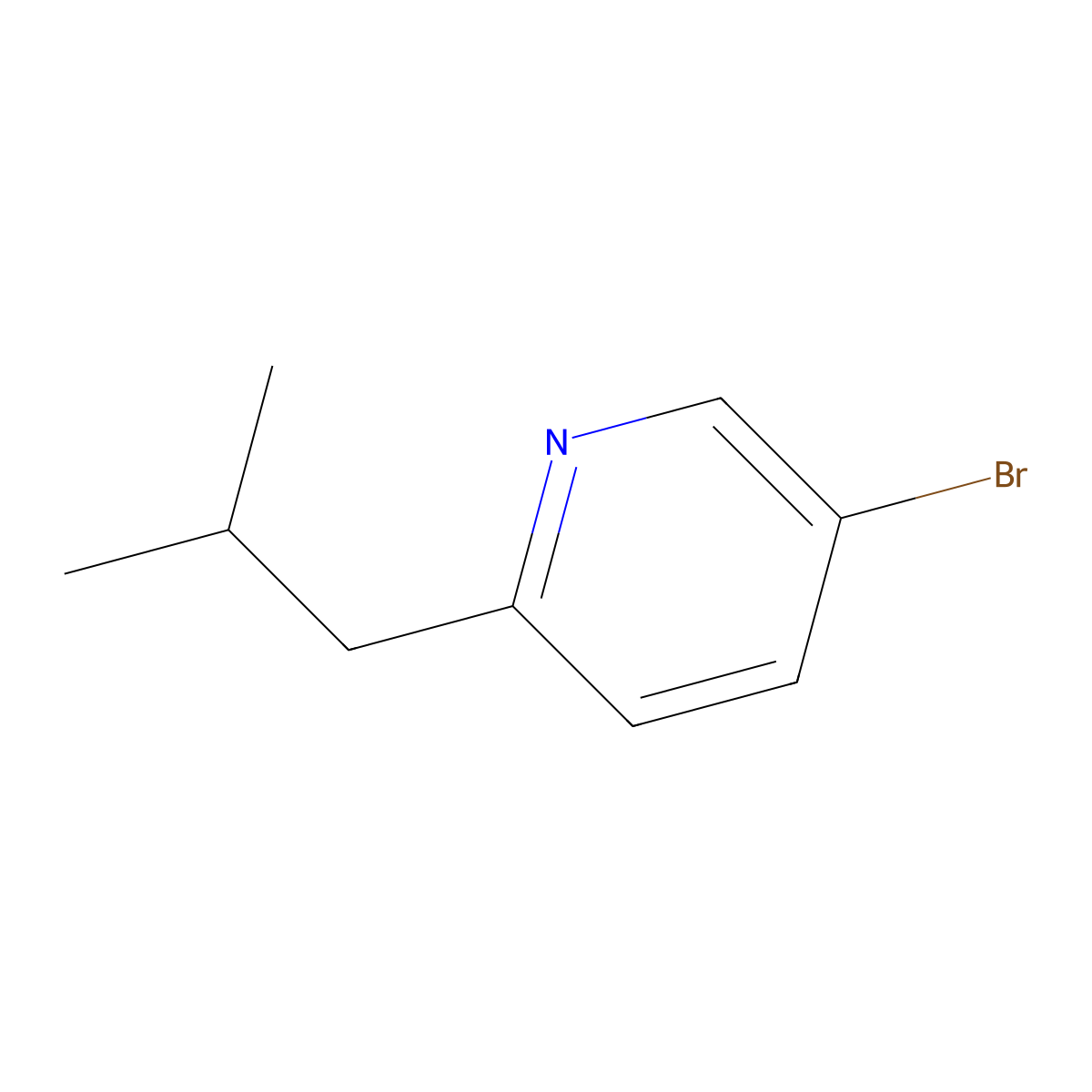5-Bromo-2-(2-methylpropyl)pyridine molecular structure, CAS 701934-82-9