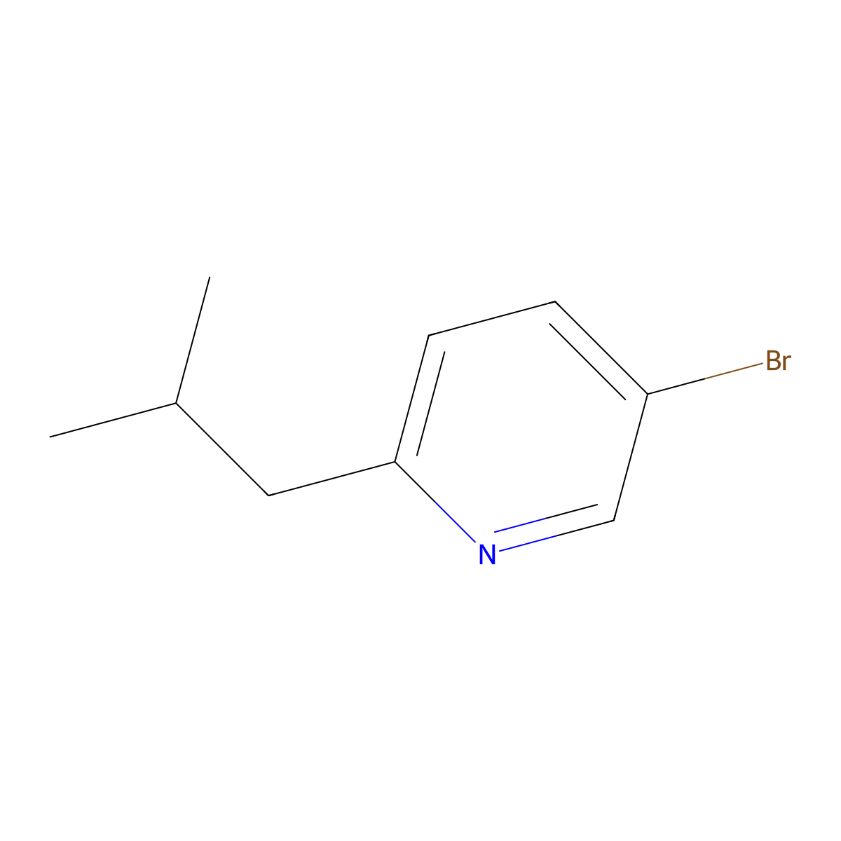5-Bromo-2-(2-methylpropyl)pyridine molecular structure, CAS 701934-82-9