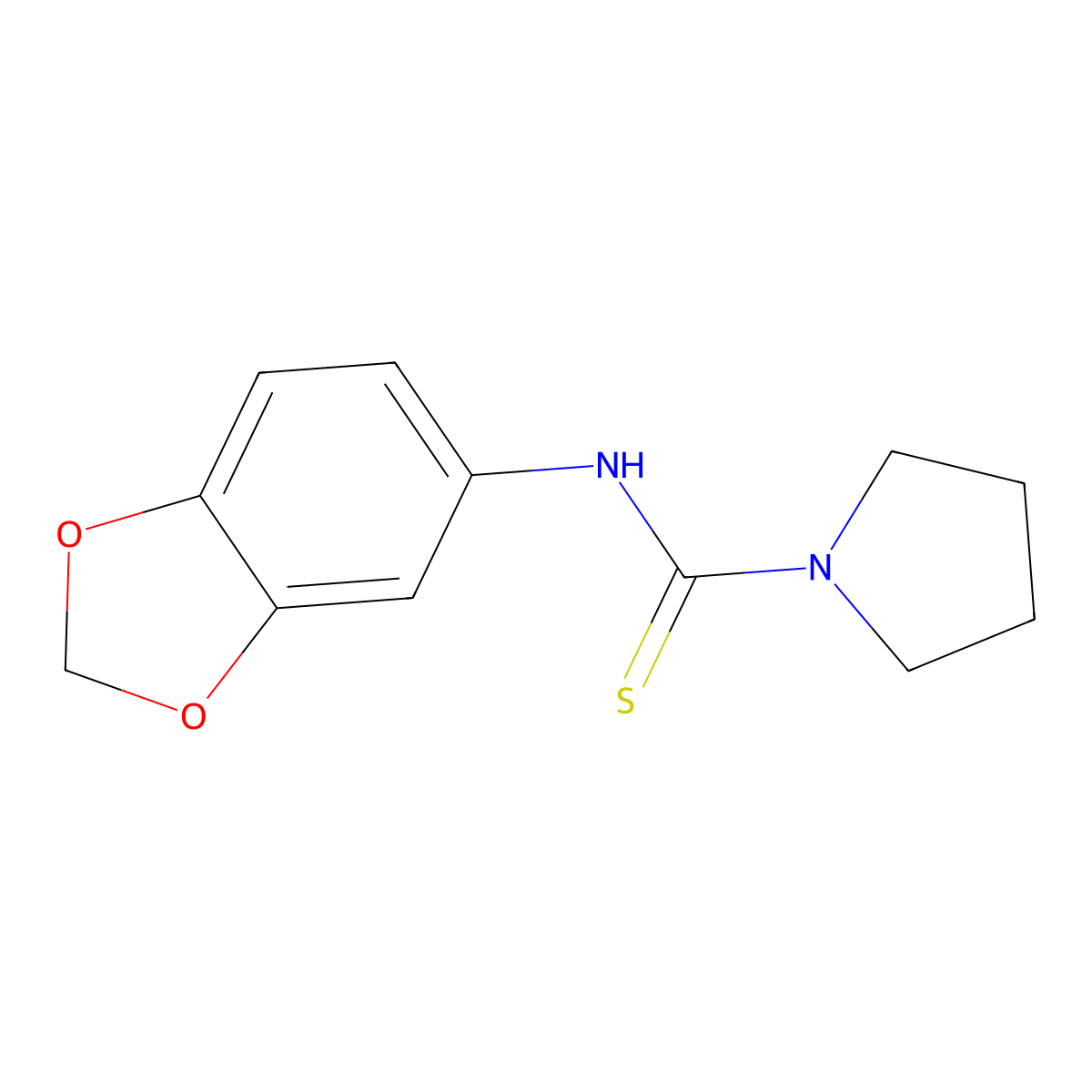 N-(1,3-benzodioxol-5-yl)pyrrolidine-1-carbothioamide molecular structure, CAS 701937-64-6